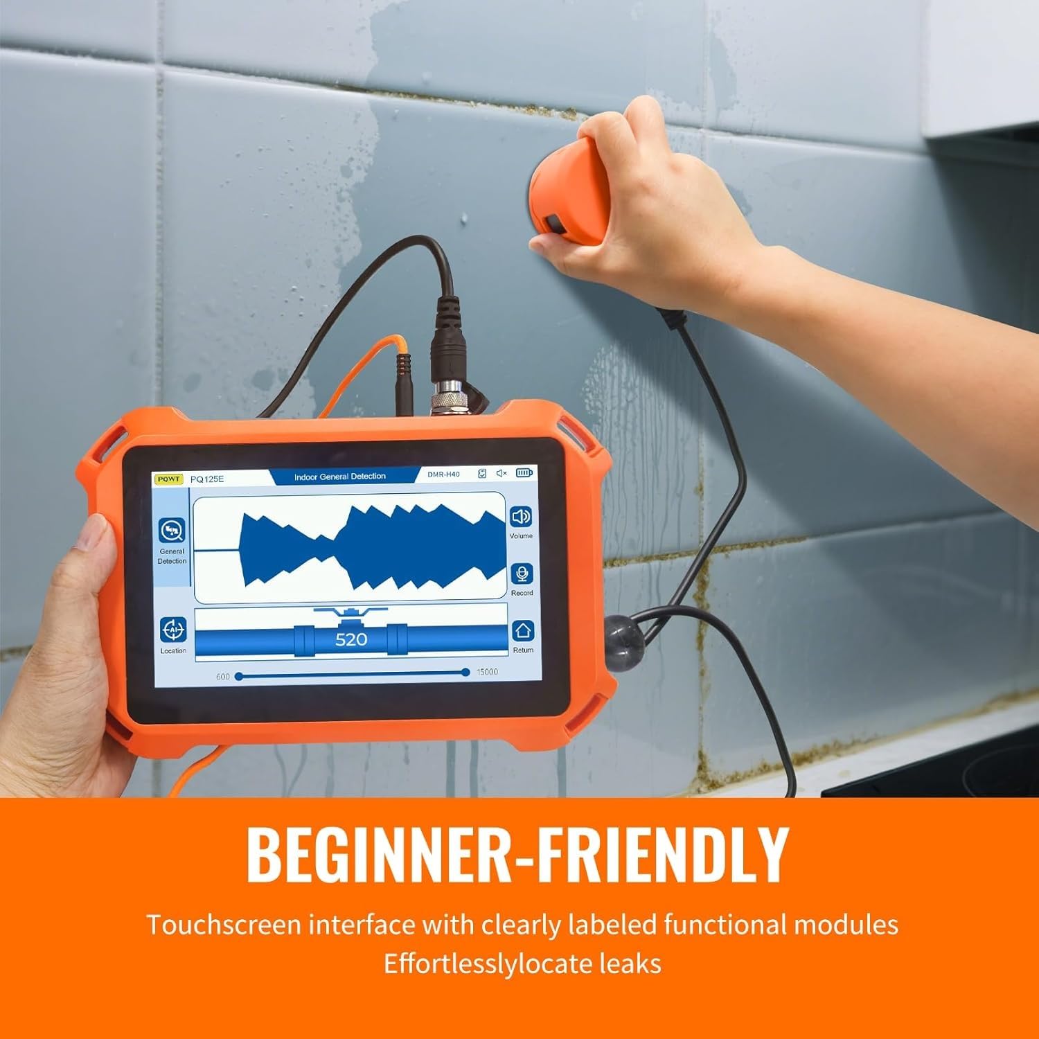 Localizador de fugas de agua, buscador de tuberías subterráneas con pantalla LCD, dispositivo de detección de agua para fontanería doméstica y construcción