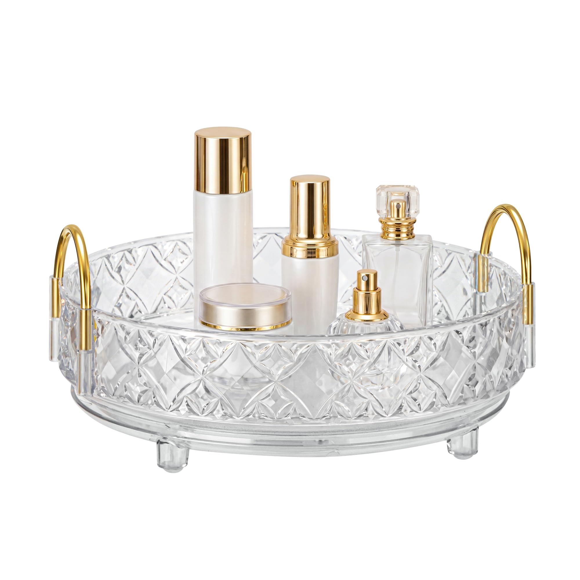 Um 360 Grad drehbarer Make-up-Organizer für Schminktisch, verstellbarer Parfüm-Organizer für Kommode, multifunktional, drehbar, Kosmetik, Hautpflege, Aufbewahrung für Schlafzimmer, Kommode