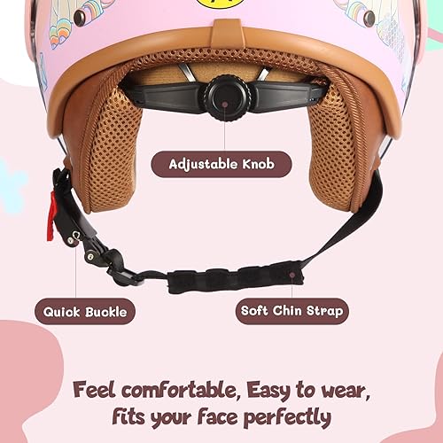 Miniatura 3 de Cascos de motocicleta de cara abierta 34 para niños de 4 a 15 años de edad, cascos de bicicleta de tierra ATV para niños jóvenes, casco medio ligero