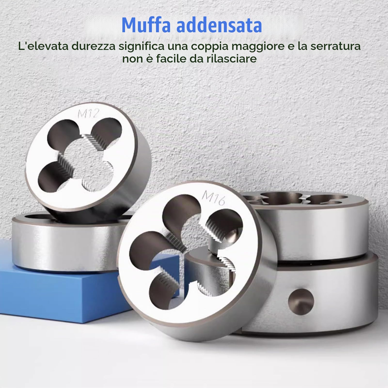 Set di 110 Filiere Maschio e Filiera Matrici M2-M18, Set Maschi e Filiere in Acciaio al Tungsteno Maschi e Filiere con chiave inglese