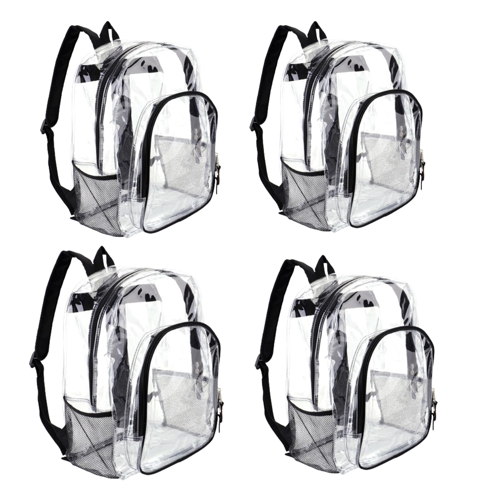 JOMPARO 12 Pack Clear Backpacks Heavy Duty PVC Clear Bookbags Large See Through Backpack for Kids for School