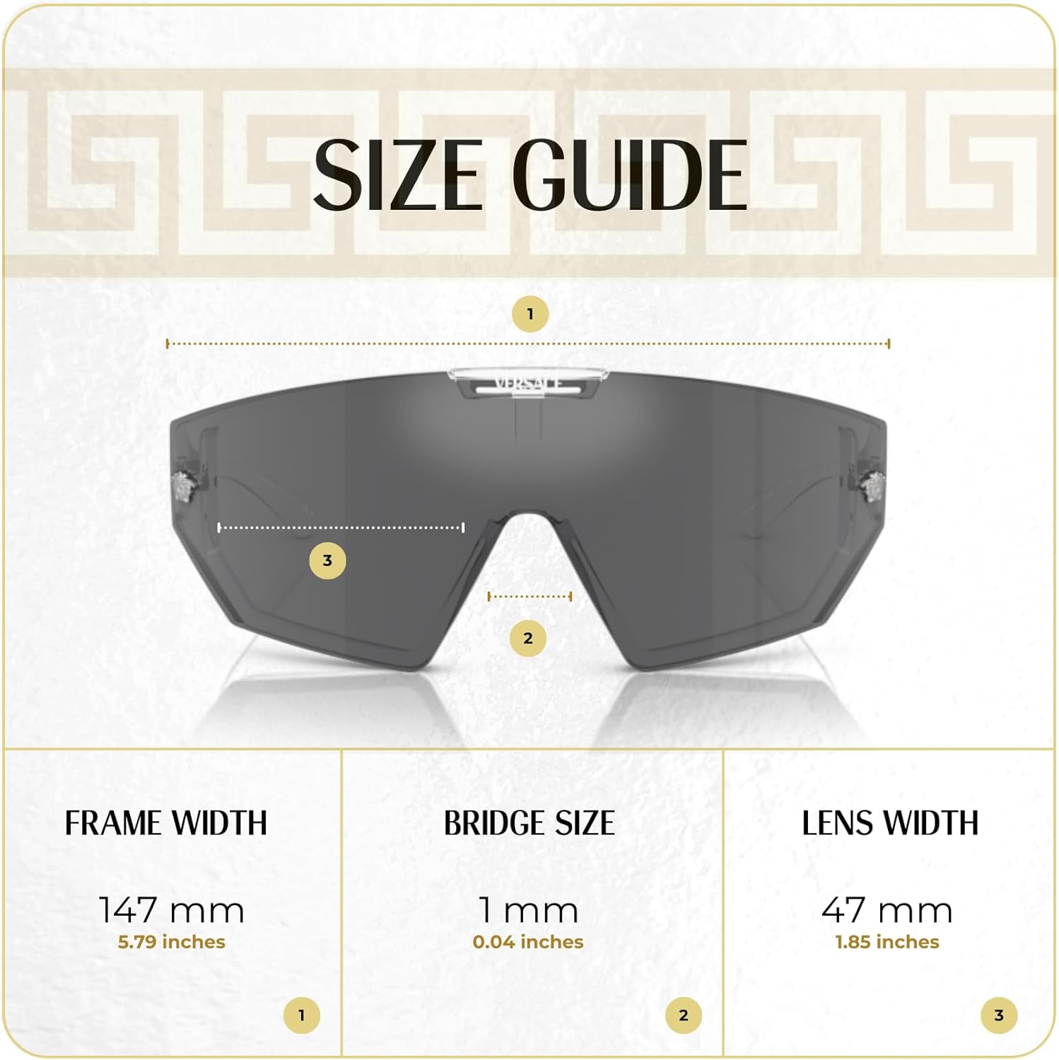 Versace VE4461 Shield Sunglasses for Men for Women +FREE SPARE Clip on Shield Lens +BUNDLE with ACCESSORY EYEWEAR KIT - Image 4