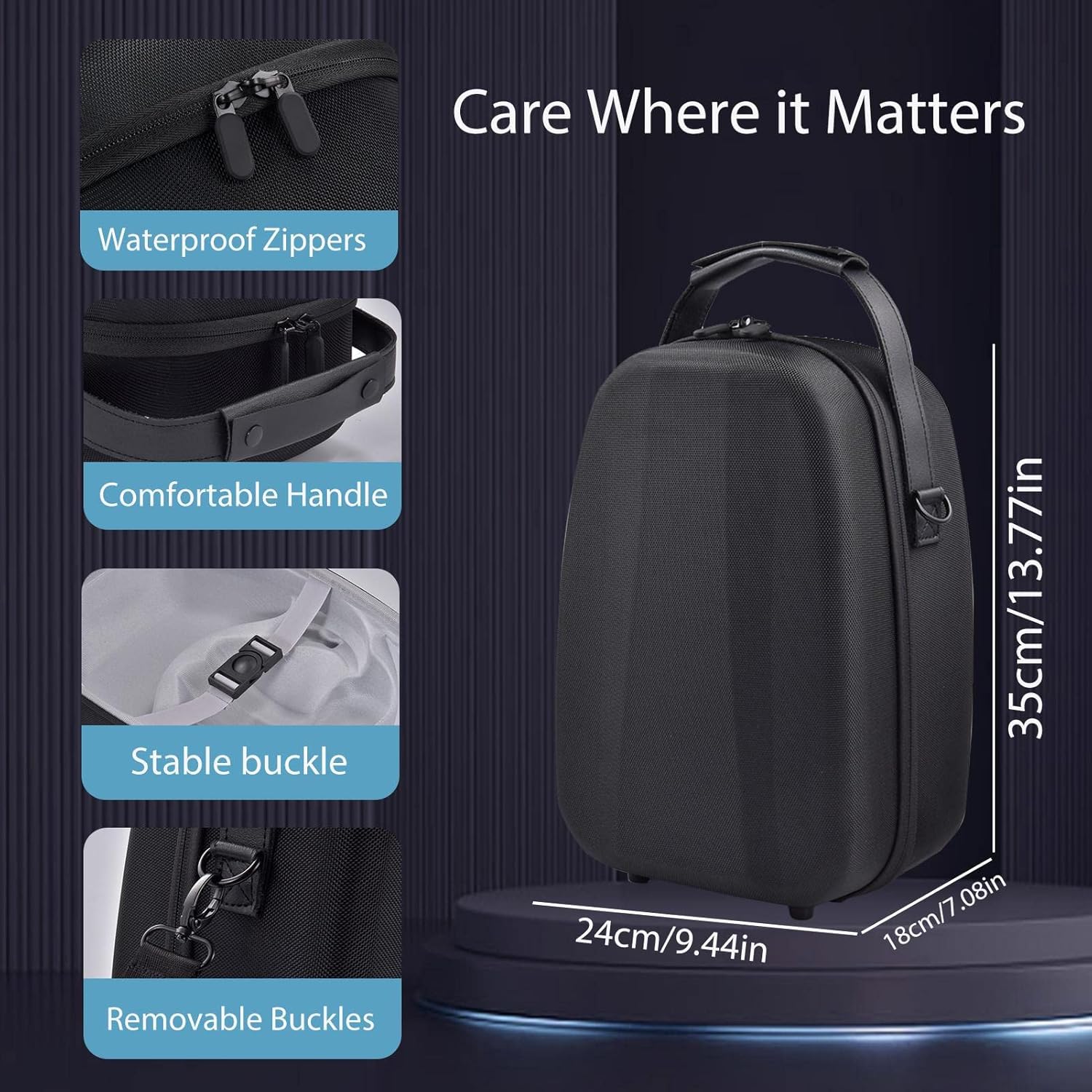 Psvr2 Case - Portable EVA Hard Carrying Case Compatible For Ps Vr2 - Play.station Vr2 Carry Case - Waterproof Dual Zippers - Protective Bag For Headset And Handle
