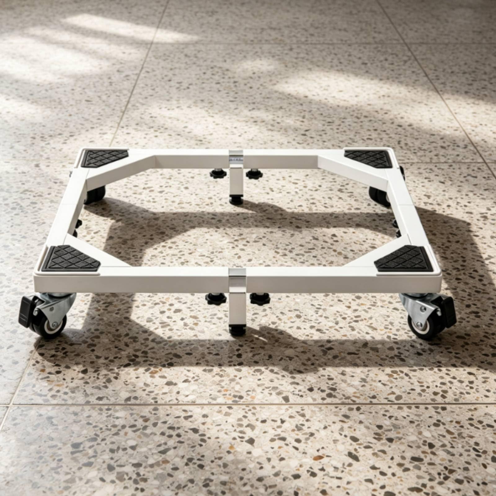 para Electrodomésticos Carrito Ajustable Base de Acero Estructura Elevada con Ruedas Multiusos Adecuado para Uso Doméstico Ventilación Organización Cocina, Plata
