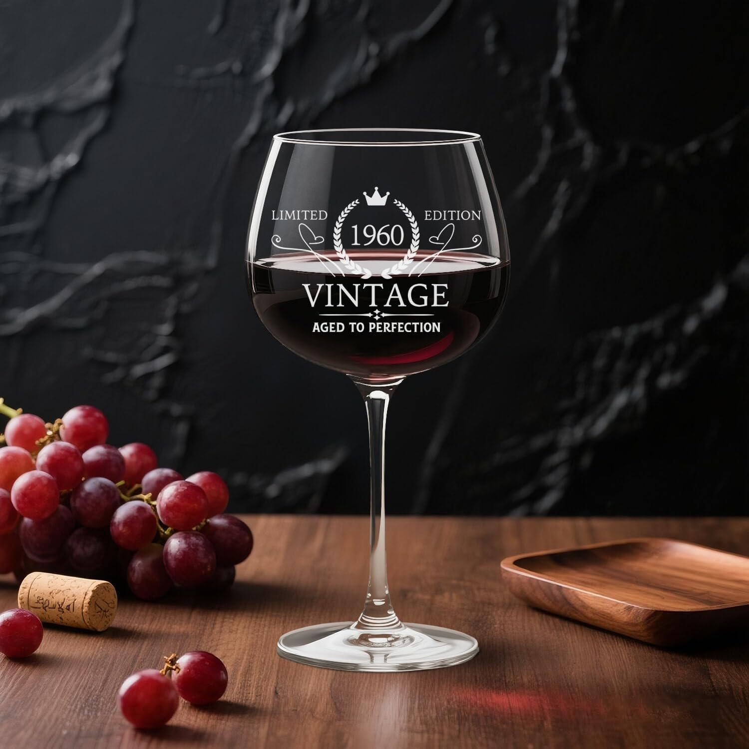 66th Birthday Gifts for Women, Best Gifts for 66 Year Old Woman, Vintage 1960 Engraved 66th Wine Glass, Unique 66 Year Old Birthday Decorations for Women - Image 4