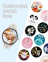 Vista 6 de HUAKUA Relojes inteligentes para mujeres y hombres (Responder/Realizar llamadas) Compatibles con teléfonos iPhone/Android, reloj inteligente redondo