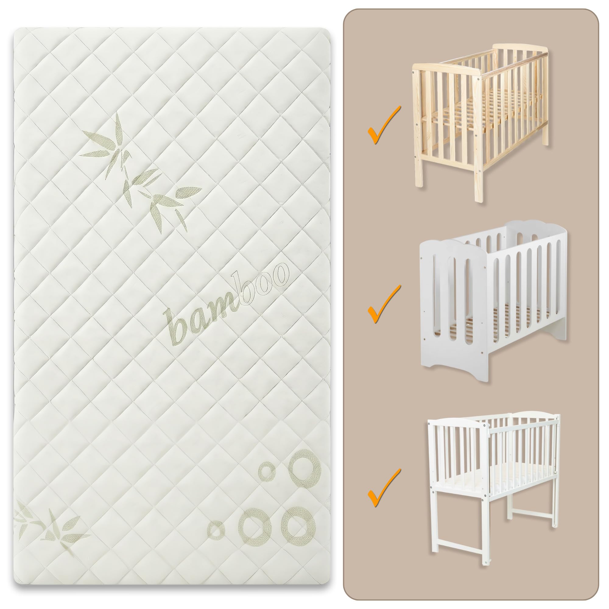 materacyk do gondoli prostokatny premium bamboo 50x100x6 t-1832