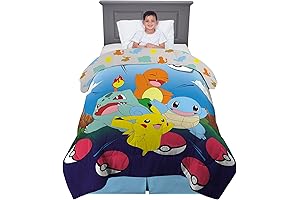 Franco Kids Bedding Super Soft Microfiber Reversible Comforter, Twin/Full, Pokemon