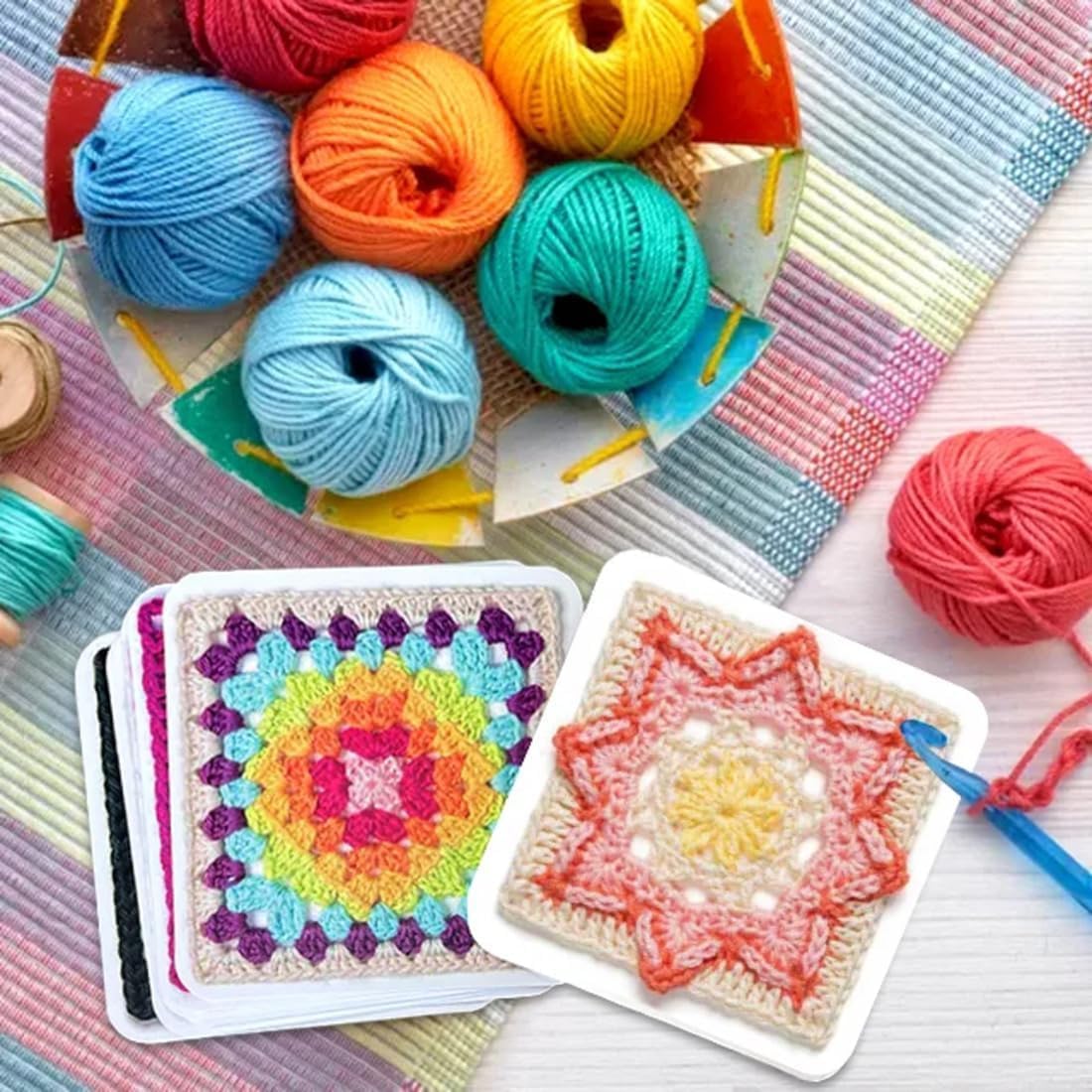 Amazon.com: YILCER Granny Square Card Deck, 50 Mix and Match