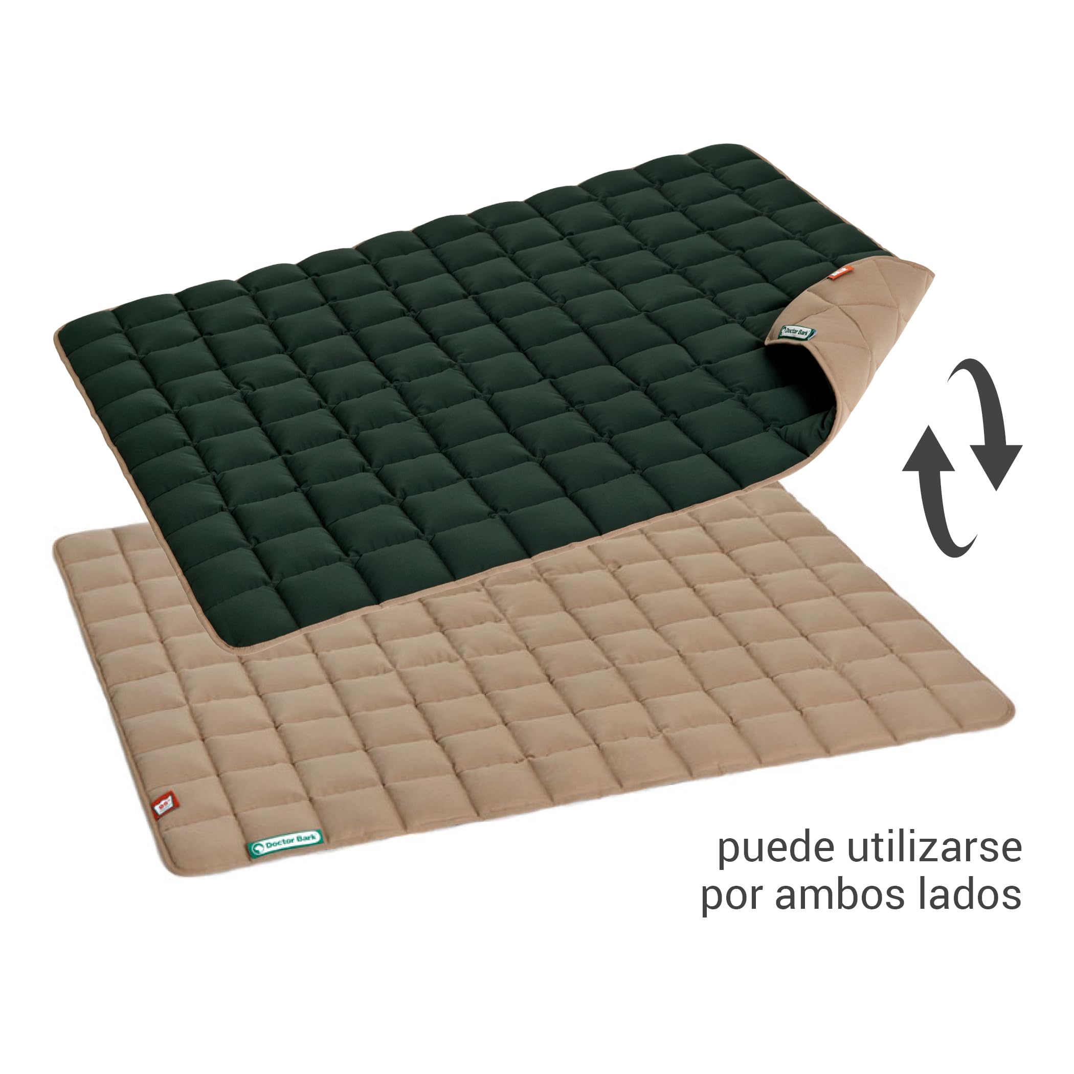 Doctor Bark Manta para Perros - Suave e hipoalergénica, Resistente a los arañazos y Duradera, Lavable a 95°C - Disponible en Diferentes tamaños y Colores(XL, Caramel/Verde)