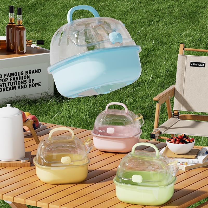 Small Animal Carrier Cage with Water Bottle, Portable Hamster Travel Carrier Carry Case for Small Pets, Gerbils, Mice, Dwarf Hamster (Blue) - Image 6