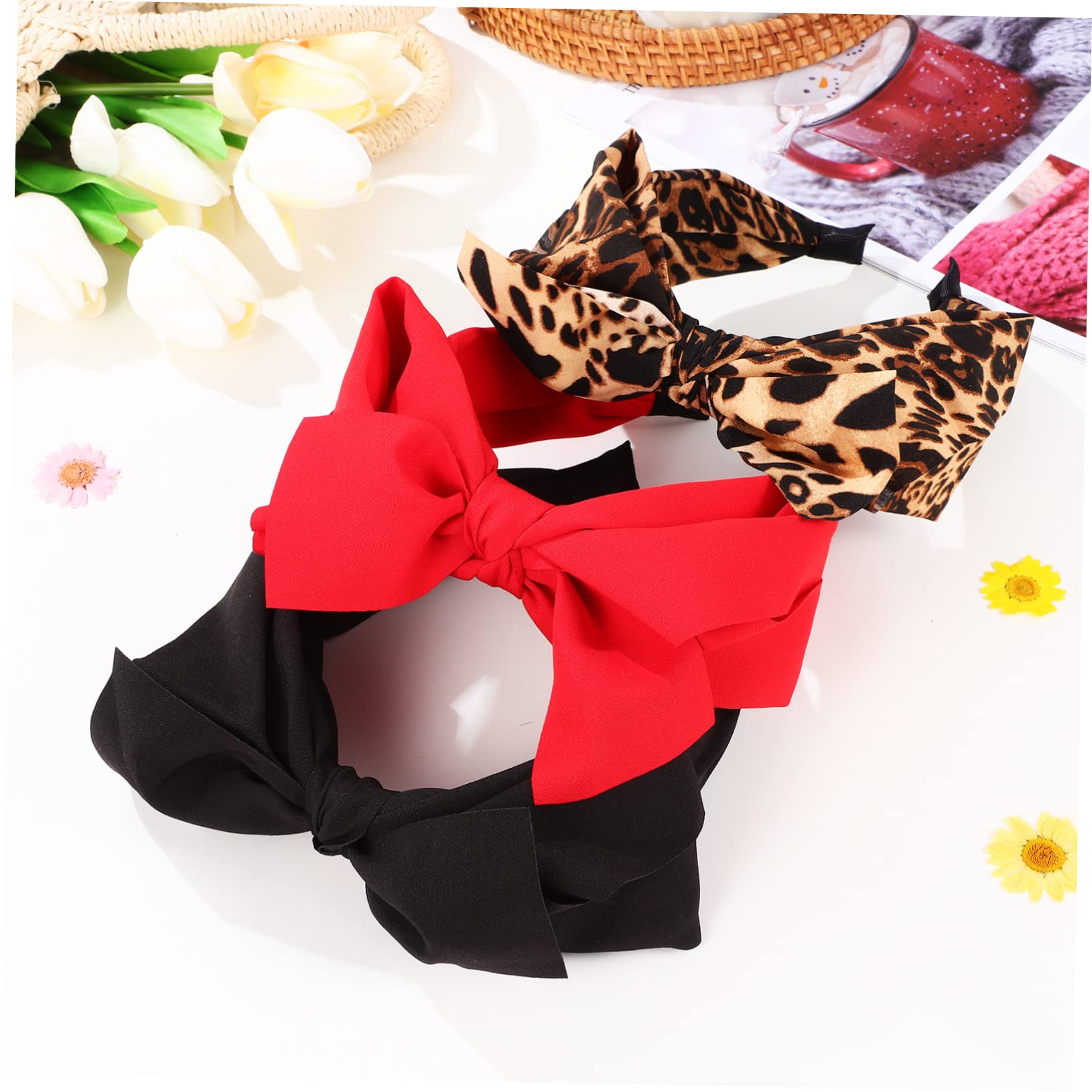 POPETPOP 9pezzi Fasce Eleganti Con Fiocco Per Accessori Moda Per Donne e Ragazze Per Uso Quotidiano e Occasioni Speciali Colori Maculato