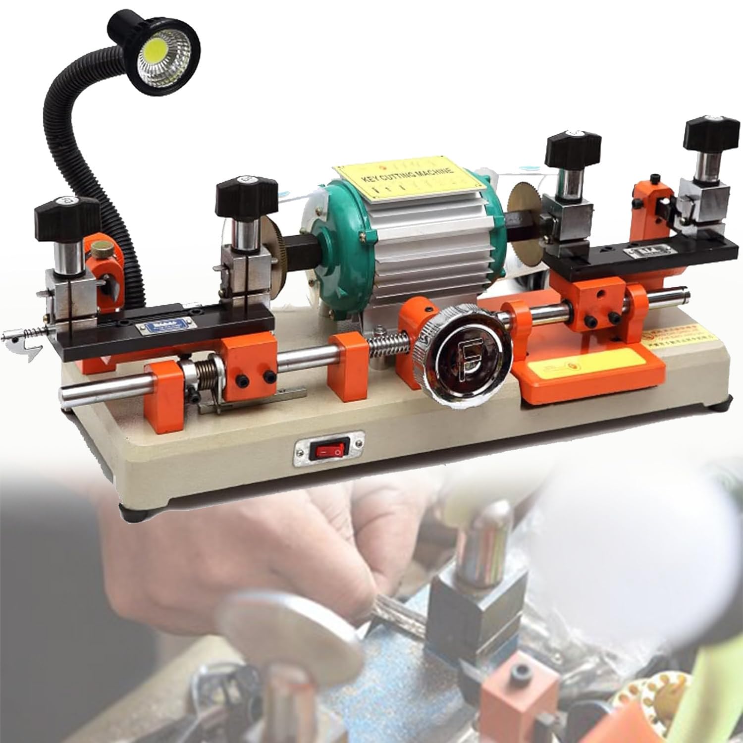 YXFAZPP Horizontal Key Copy Machine,120w Multifunctional Manual Key Duplicating Machine,Horizontal Key Milling Machine,for Making Car Keys,Motorcycle Keys,Door Lock Keys (110V)