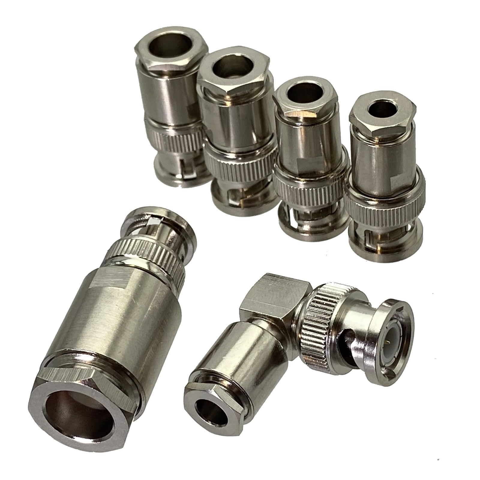 Złącze męskie BNC Clamp RG174 RG316 / RG58 RG142 / RG8X / RG5 RG6 / RG8 LMR400 RF Adapter Prosty i Kąt Prosty (Dla RG5 RG6)
