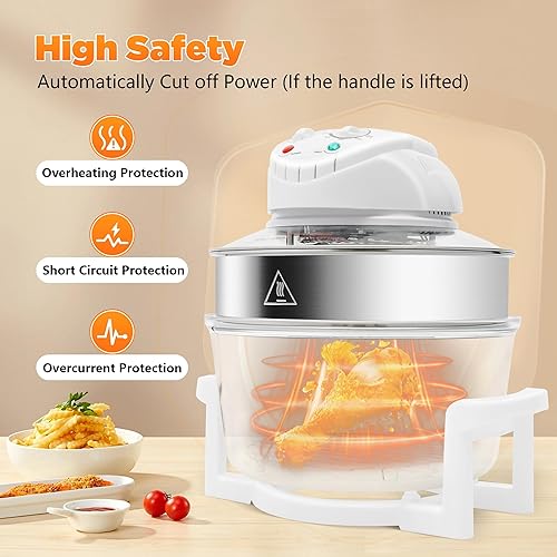 Miniatura 6 de Horno freidora de aire, eliminación de grasa de calefacción vertical de 360 , convección infrarroja, comida saludable, horno eléctrico de convección