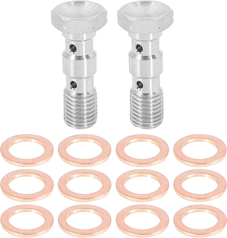 Parafuso banjo duplo M10 x 1,25 X AUTOHAUX para conexão de freio com arruelas – 2 unidades