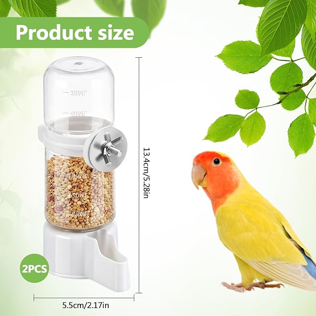 Foto 2 de 7 de deegbbyi 2 Piezas Dispensador de Agua para Pájaros, 140 ml Comedero Pájaros