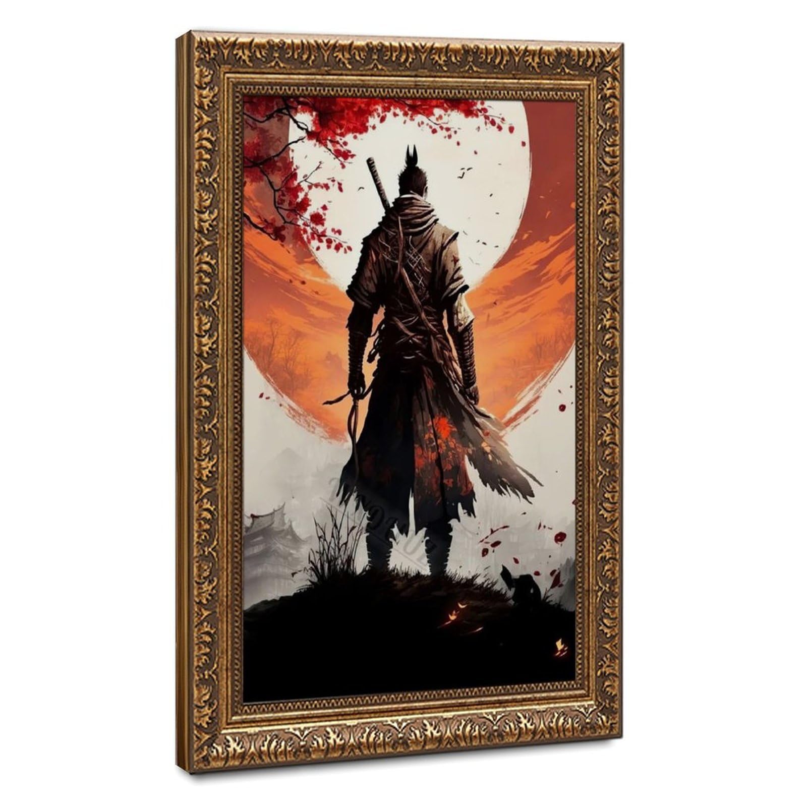 Pyberon Art Japanese Samurai Poster Canvas Poster Bedroom Decor Landscape Office Room Decor Gift 24" L X 36" W