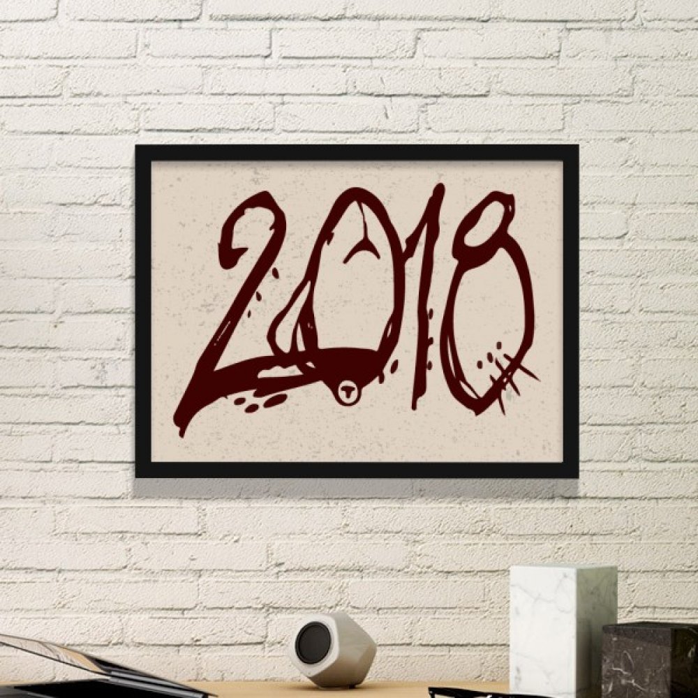 Cadre photo Happy New Year 2018 noir medium pour stickers muraux et salons