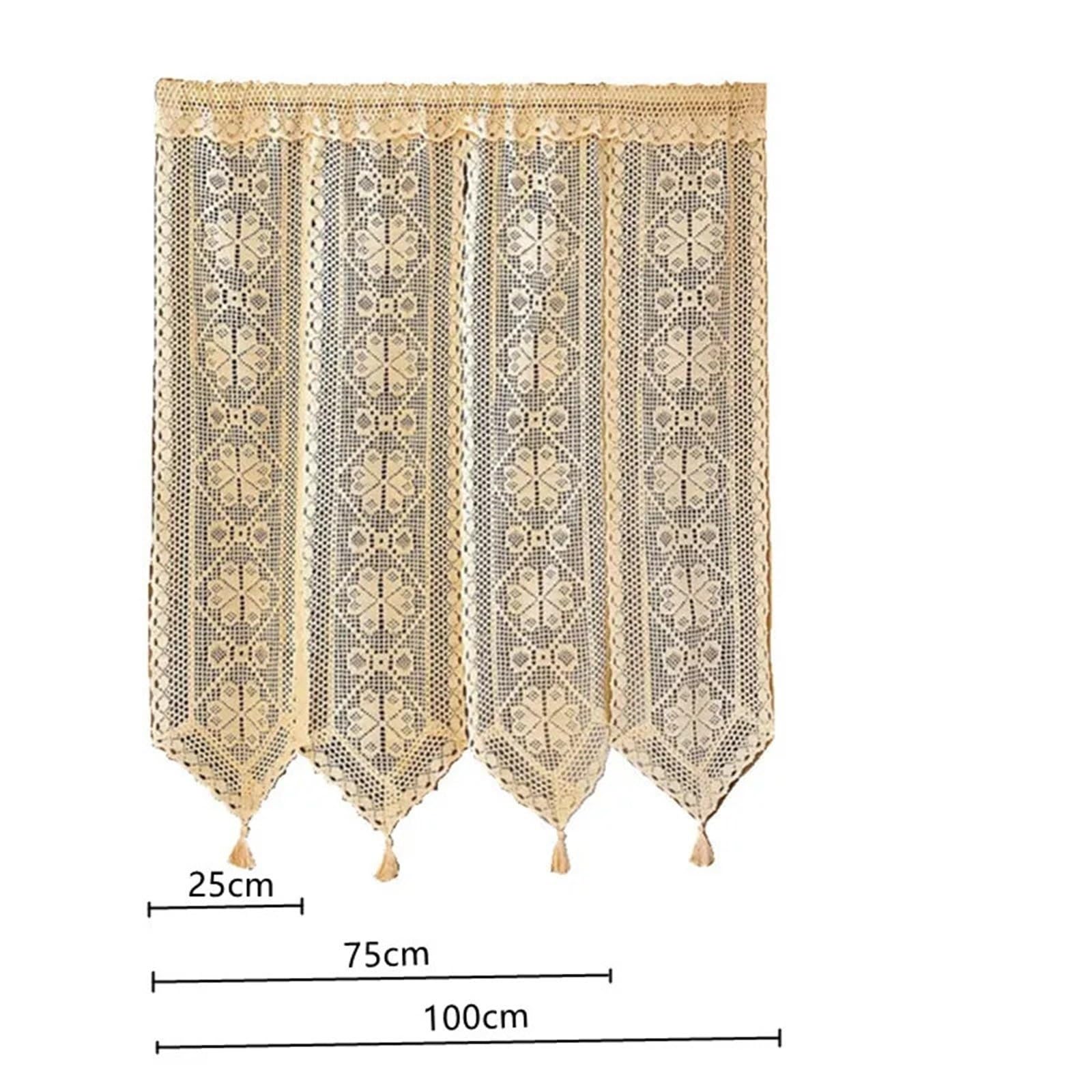 Rideau Macramé Rideaux de Porte 1 pièce avec Pompon