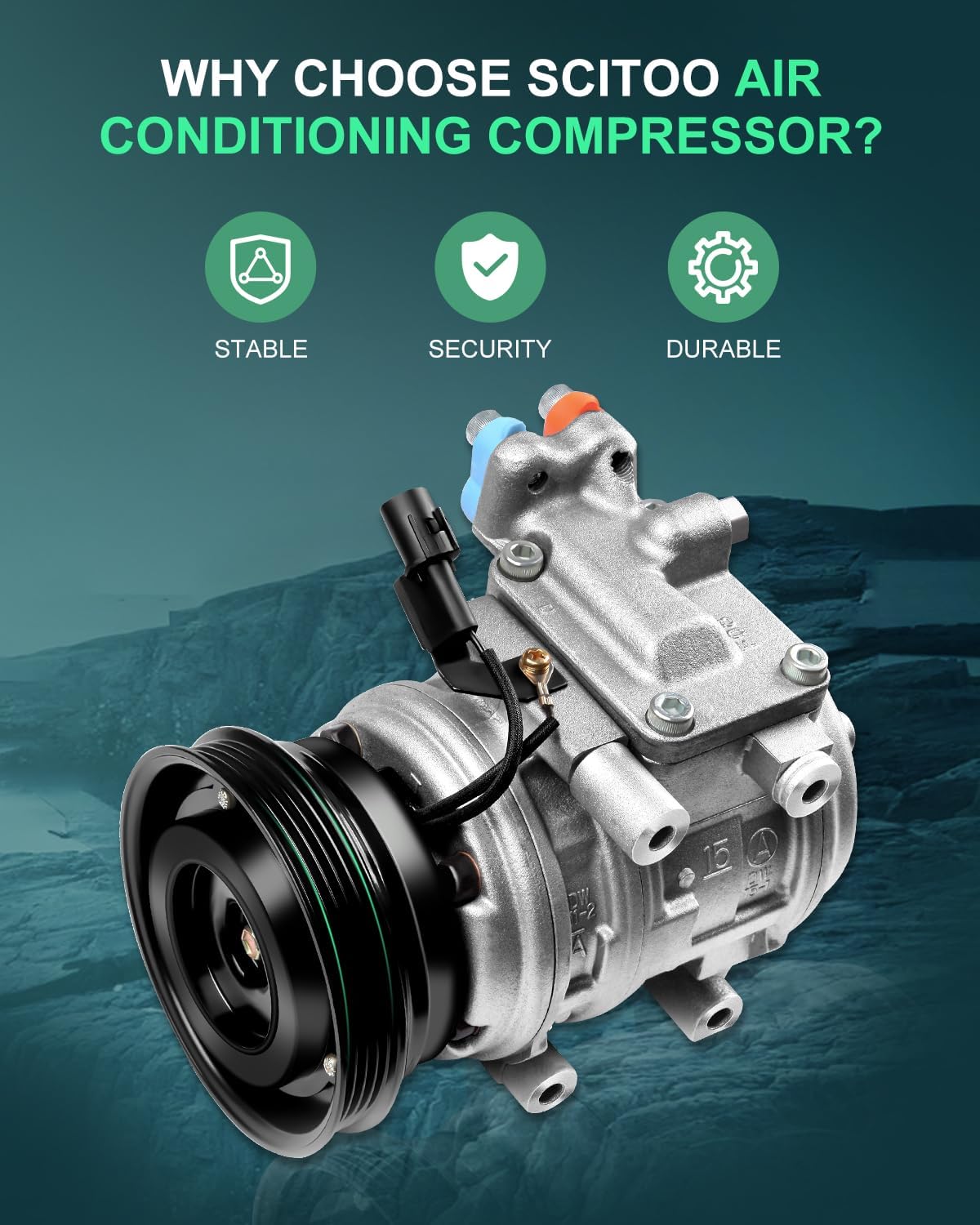 SCITOO AC Compressor 2004-2006 for K-ia Spectra 2.0L 2005-2009 for H-yundai Tucson 2.0L Air Conditioning Compressor CO 21014C