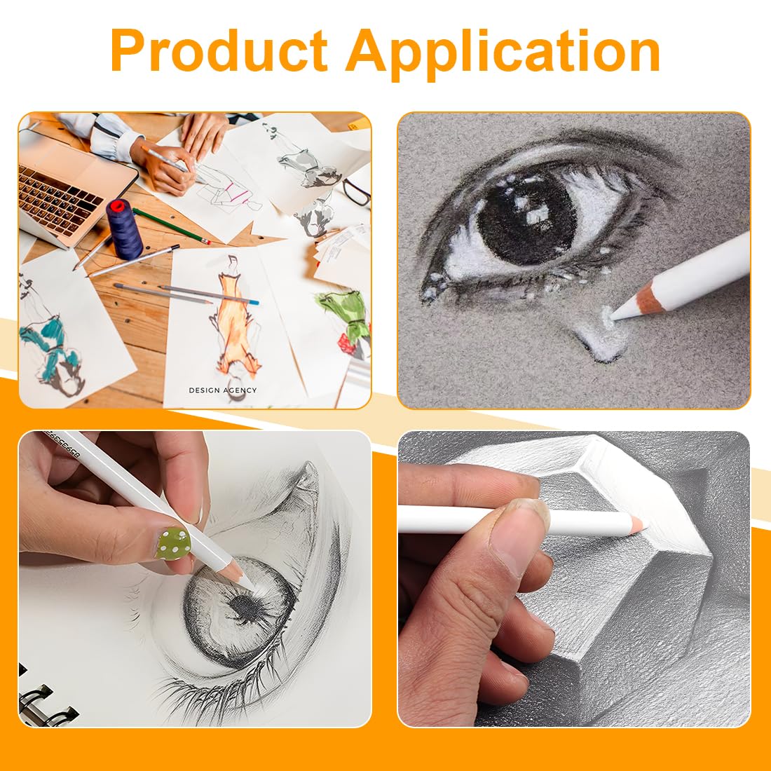 10 PCS Bianco Gomma Matita Morbido Facile da Trasportare e Tenere in Mano Gomma Penna per Artista con Precisione per Artisti e Principianti,Design a Forma di Matitone per Cancellare Con Precisione