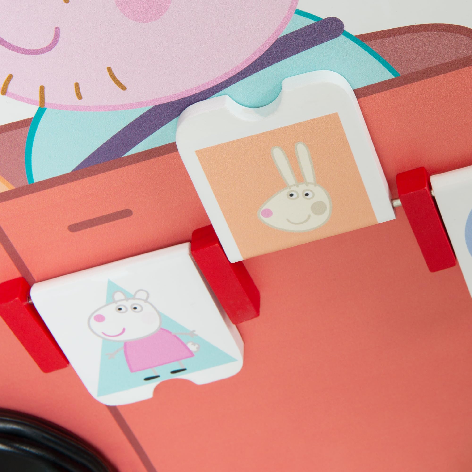 roba Carrello Giocattolo a Spinta Bully Peppa Pig - con Abaco e Ruote - per Imparare a Camminare - Primi Passi - Regalo Compleanno, Natale, Pasqua - Legno Laccato Bianco/Rosa