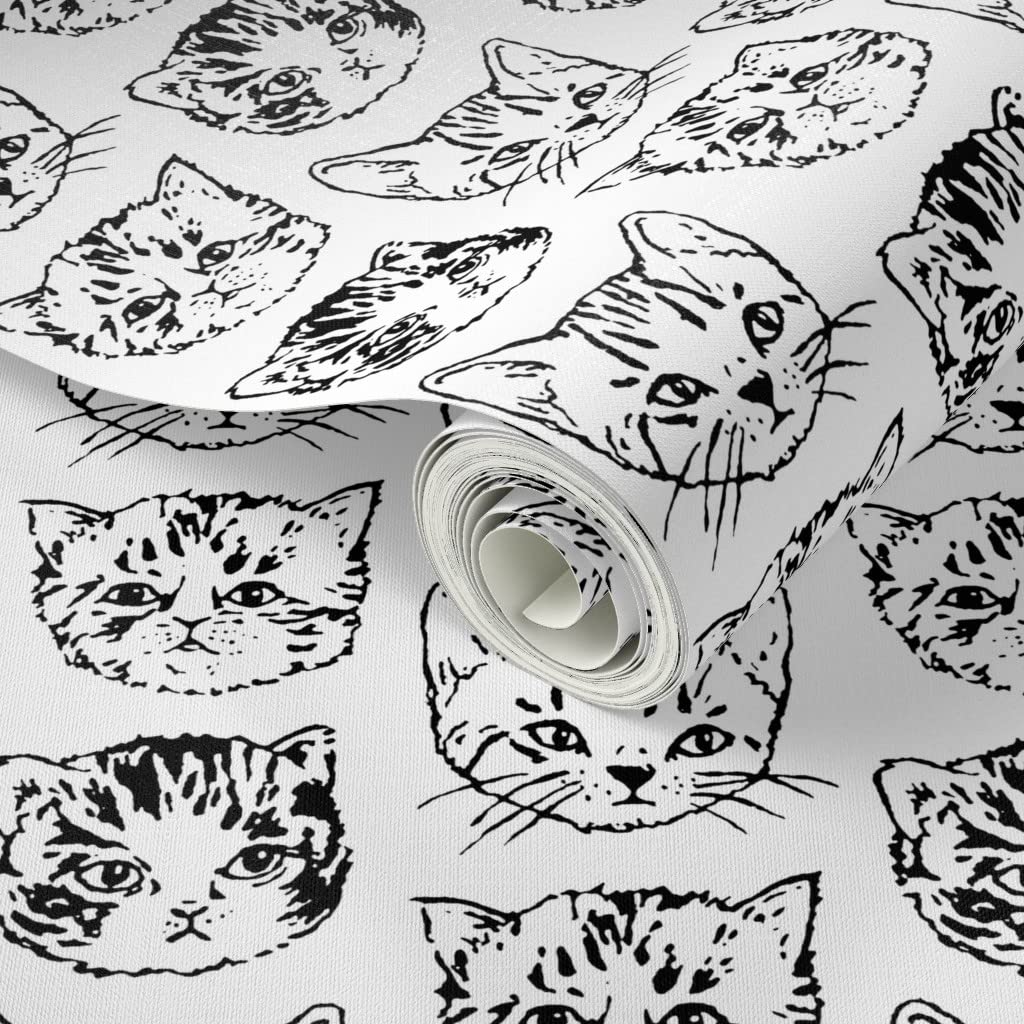 Removable Cat Kitten Wallpaper - 12ft X 2ft Pre-Pasted Peel & Stick By Spoonflower