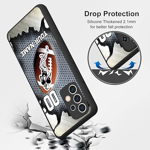 Miniatura 5 de Personalized Football vs Name Number America Flag Decor Rubber Cover Phone Case for Galaxy A15A25A14A54A53A03SA02SA12A13A32A42A51A52A71 Custom