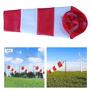Flughafen-Windsack 100cm Rot - Windrichtungsanzeiger Für Garten & Außenbereich
