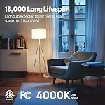 Linkind A19 LED Ampoules, 60W Ampoules lumineuses dimmables équivalentes, 4000K Blanc frais, 9W 800 Lumens LED Des ampoules, E26 Base standard 120V, Éclairage pour Chambre Salon Bureau d'accueil, 6 Boîtes