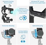 FeiyuTech SCORP Mini 3 Pro Tout-en-un 3-Axis Stabilisateur Gimbal pour appareil photo, Smartphone & Action Cam-in AI Capteur de suivi, Poignée à distance amovible, Vertical Shooting Compatible