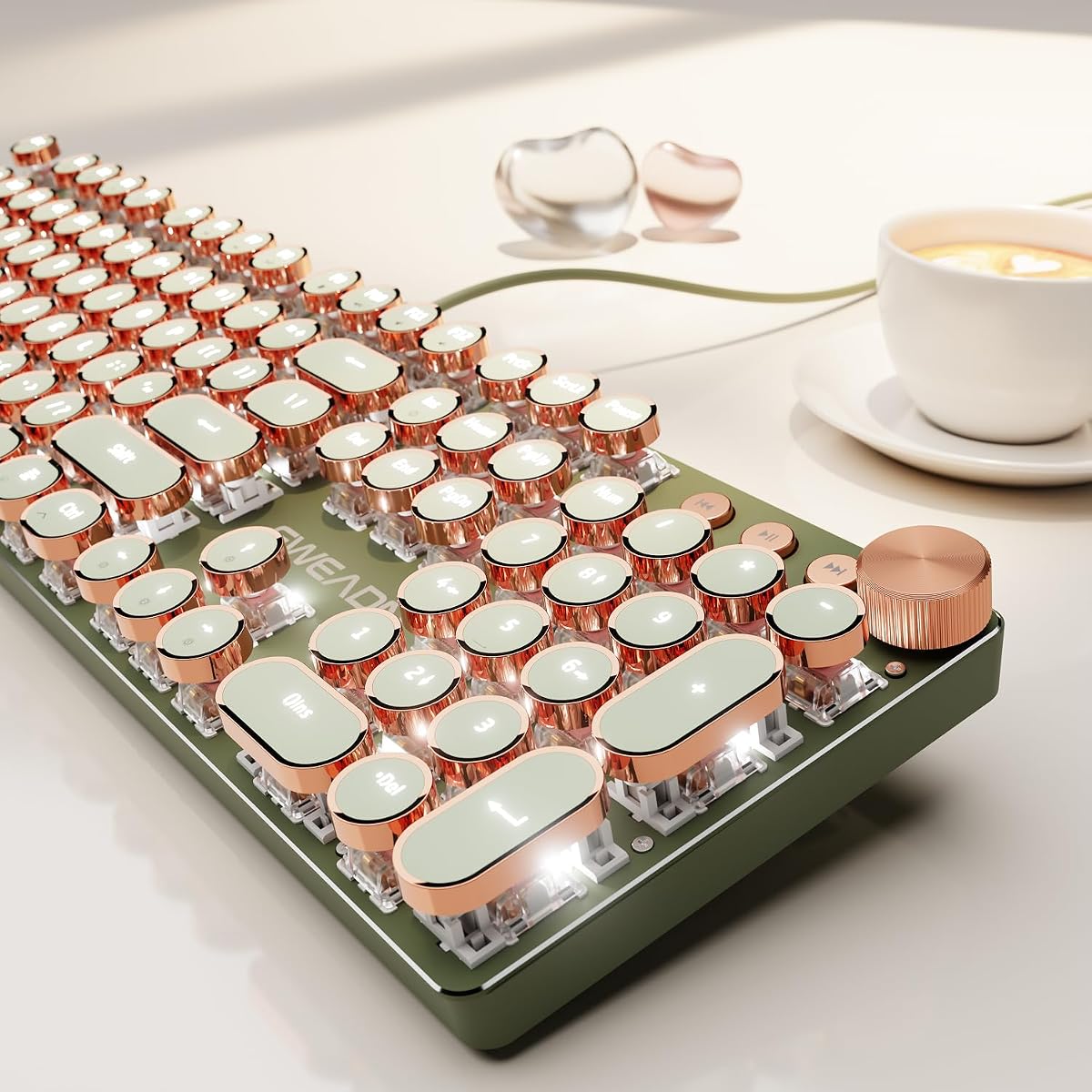 EWEADN Wired Typewriter Mechanical Keyboard