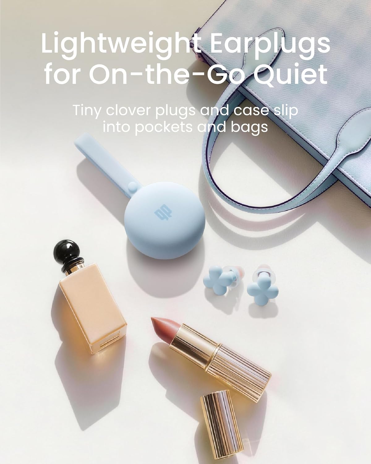 Bloom Ear Plugs for Small Ear Canals – Ultra-Comfy Patented Qufits Tips, Noise Cancelling, Reusable Silicone Earplugs for Sleeping, Study, Travel – Stylish Feminine Design (Cyan)