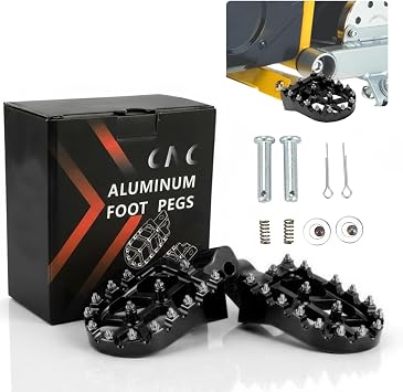 E Dirt Bike Foot Pegs Pedal for MX350/500/650, KNIGHT BLACK