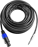 Vista 7 de 2 cables de altavoz profesional de 50 pies a 1/4, par de altavoces de calibre 12 de 50 pies a 1/4 macho TRS de 1/4 pulgadas, conexión