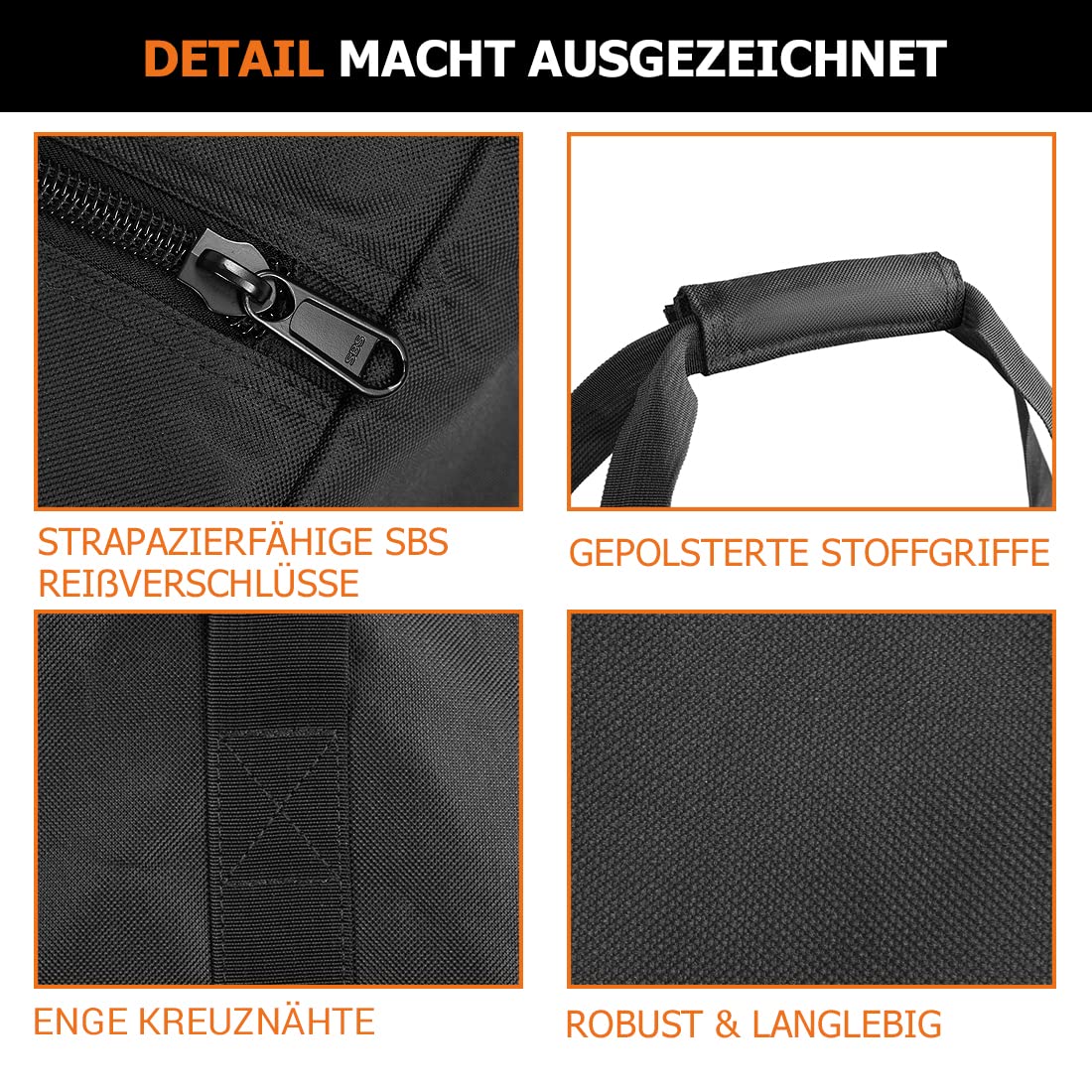 INFANZIA Sac de sport, sac de voyage extra large avec fermeture éclair améliorée, Noir Lot de 2, 2 PACK×53L, Petit sac de voyage