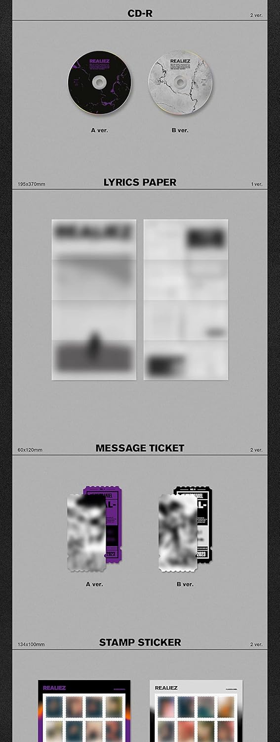 Kang Daniel REALIEZ 4thミニアルバムスタンダードAバージョンCD+64pフォトブック+1p歌詞用紙+メッセージ