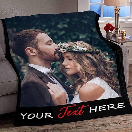 Miniatura 2 de YESCUSTOM Manta de fotos personalizada con tus fotos y textos, fabricada en Estados Unidos, regalo para esposas amigas para vacaciones, cumpleaños,