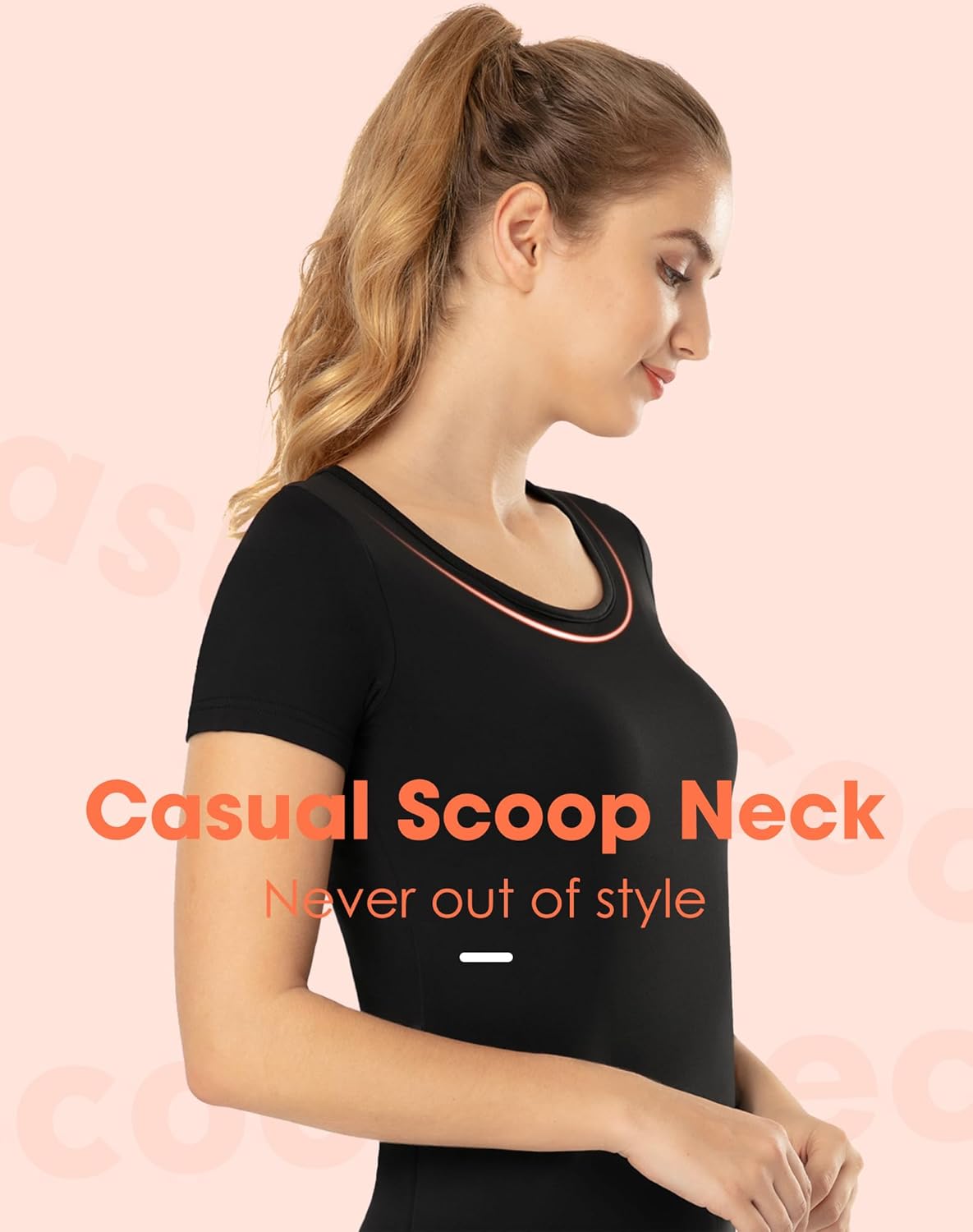 MANCYFIT Thermal Top for Women Fleece Lined Shirt Short Sleeve Base Layer - Image 2