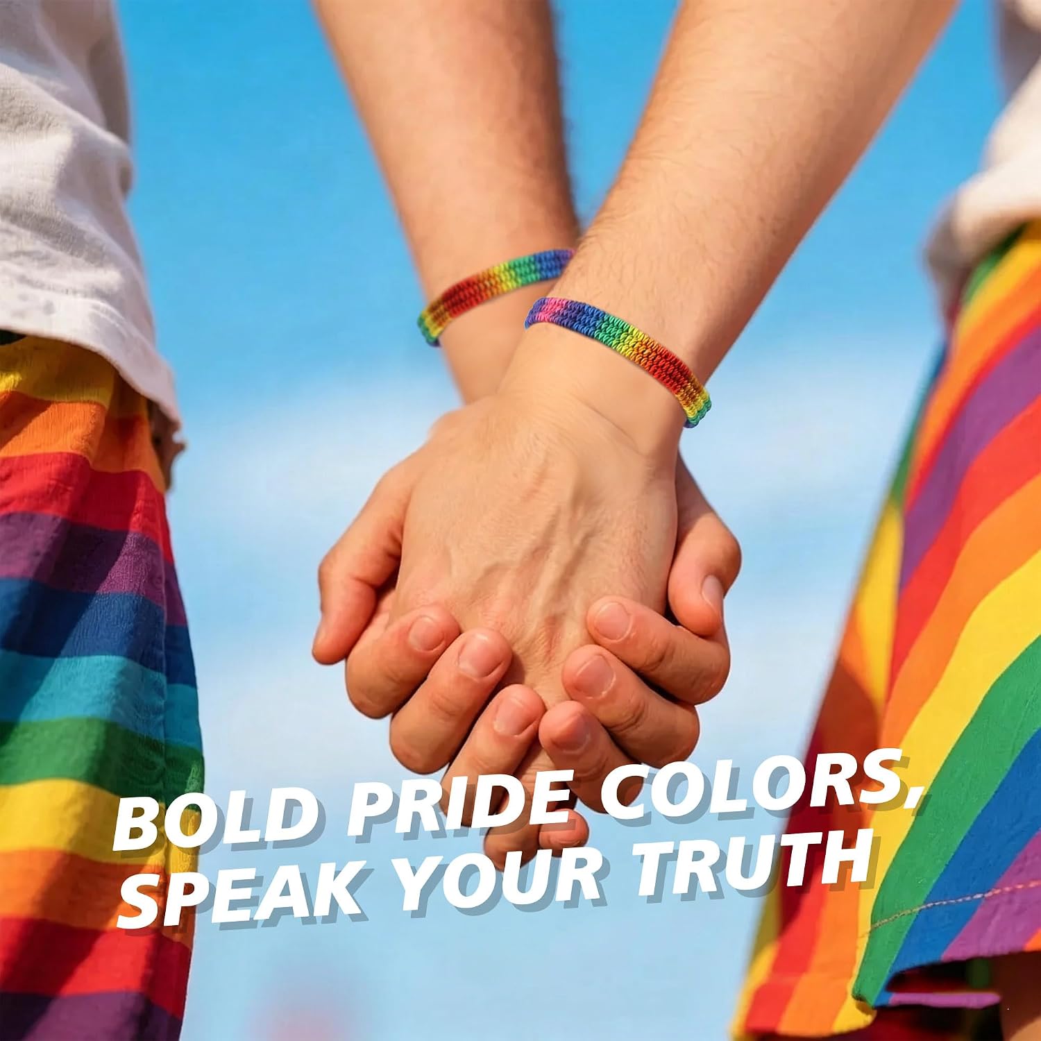 BDS-HOME 10pcs Rainbow LGBT Pride Weaving Bracelets Adjustable Colorful Bracelets Handmade Braided Wristband Pride Month Friendship Bracelet Gifts for Men Women