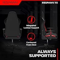 Vista 6 de RESPAWN 110 - Silla ergonómica para videojuegos – Silla de oficina de estilo carrera para computadora de escritorio con respaldo alto – 360º Rojo