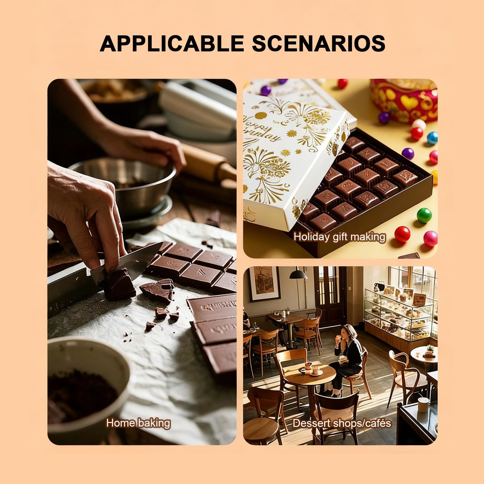 Cioccolato In Silicone Resistenti Al Calore Antiaderenti Facile Sformatura | Forma Per Barrette Di Caramelle per Cottura al Forno e Preparazione Caramelle, Dolci Festivi, Casa, 2 Pezzi da