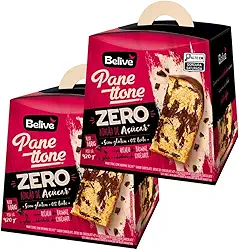 Panetone Sem Glúten Sem Lactose sabor Chocolate 42% Cacau Belive - 2 caixas de 420g