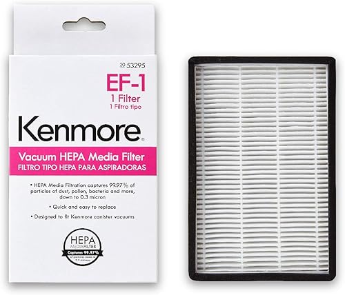 Kenmore 53295 EF-1 HEPA Media - Filtro de aire de escape para aspiradora vertical y envase, color blanco