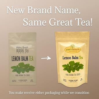 Palm Beach Medicinal Herbs - Lemon Balm Tea - Pure Herbal Tea Series, 30ct