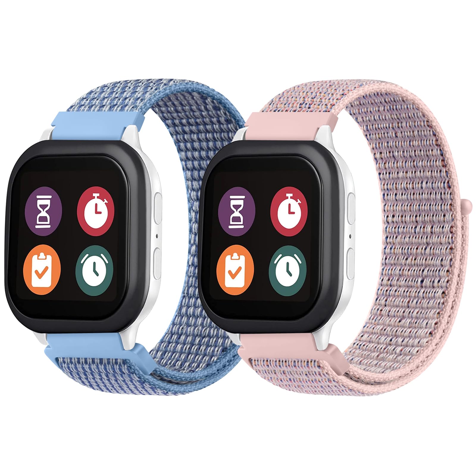 Meliya 2 Pack Nylon Bands for Gizmo Watch 3 Adventure 3 2 1/Gabb Watch 3e 3 2 1/SyncUP Watch,Cosmo JrTrack 4/3/2 SE/2/JrTrack Band, 20mm Soft Sport Lightweight Breathable Skin-friendly Watch Band