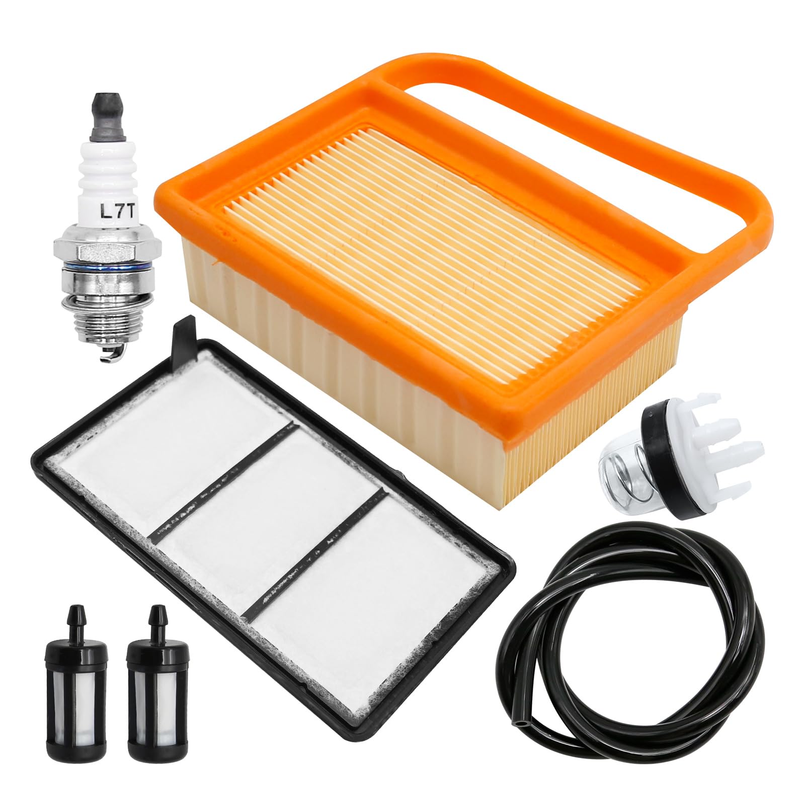 Hoypeyfiy 7PCS Air Filter Spark Plug Hose Primer Bulb Kit Replacement for Stihl TS410 TS420 Cut Off Saw, black, medium - Image 2
