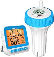 ThermoPro Waterproof Wireless Pool Thermometer Easy Read, Digital Pool Thermometer Floating for Swimming Pool, Upgraded IPX8 Water Temperature Monitor for Hot Tub, Cold Plunge, Ice Bath, Pond