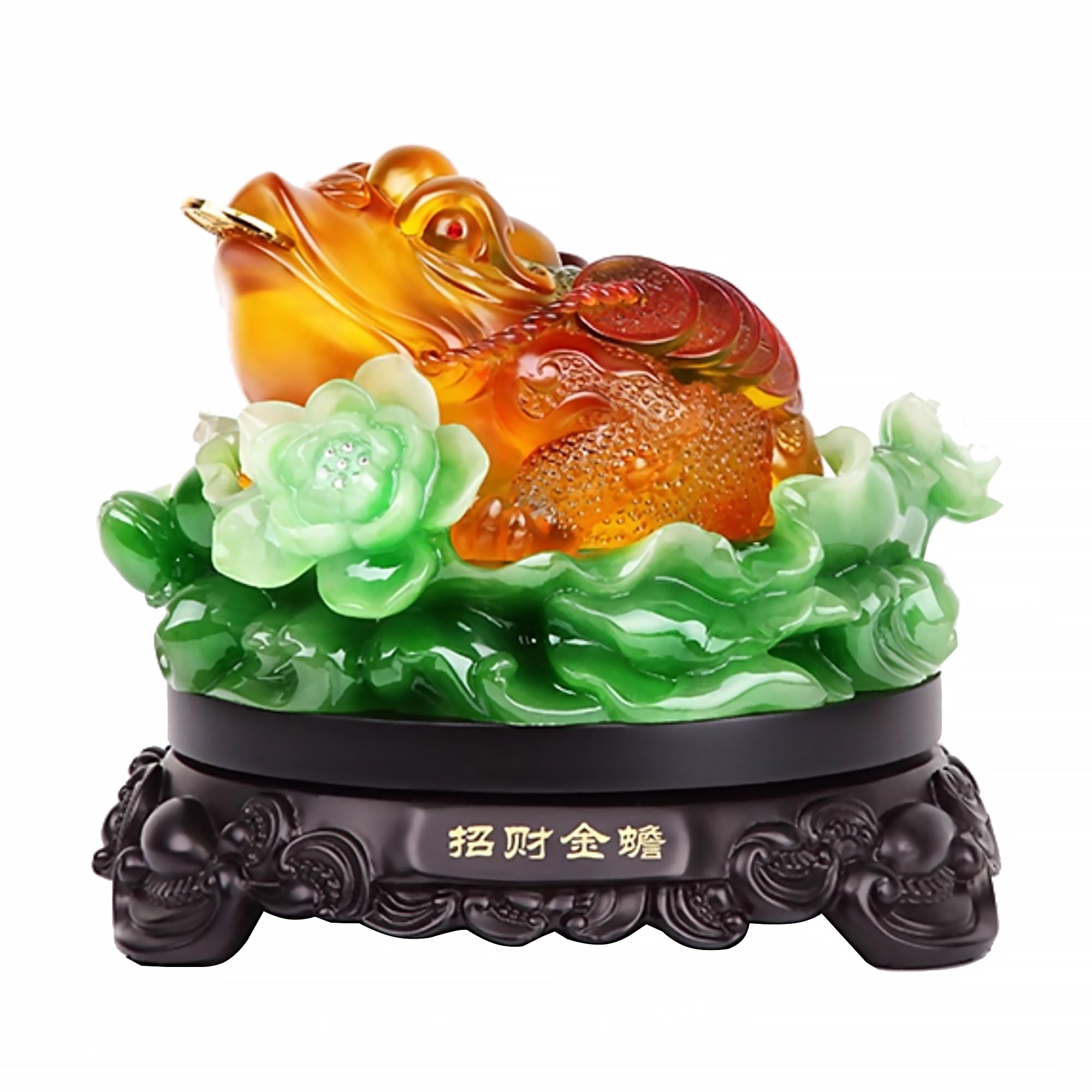 YeBon 360°Rotate Feng Shui Money Frog Chan Chu Statue Home Deocration for Wealth Luck
